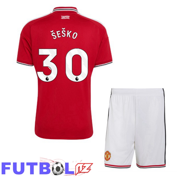 Camisetas De Futbol Manchester United (ŠEŠKO 30) Ninos Primera Rojo 2026/2027