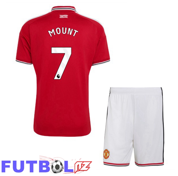 Camisetas De Futbol Manchester United (MOUNT 7) Ninos Primera Rojo 2026/2027