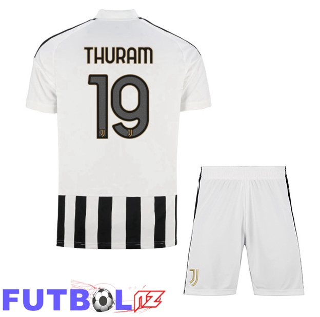 Camisetas De Futbol Juventus (THURAM 19) Ninos Primera Negro Blanco 2026/2027