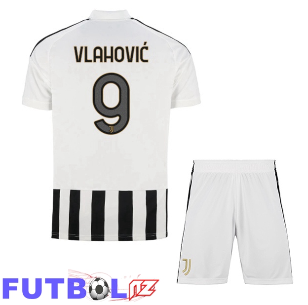 Camisetas De Futbol Juventus (VLAHOVIĆ 9) Ninos Primera Negro Blanco 2026/2027