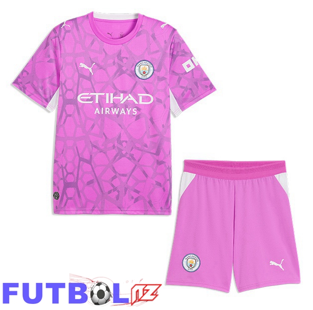 Camisetas De Futbol Manchester City Ninos Portero Rosado 2026/2027