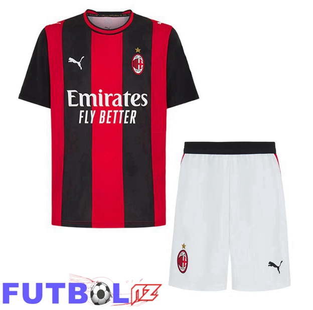 Camisetas De Futbol AC Milan Ninos Primera Rojo Negro 2026/2027
