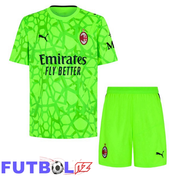 Camisetas De Futbol AC Milan Ninos Portero Verde 2026/2027