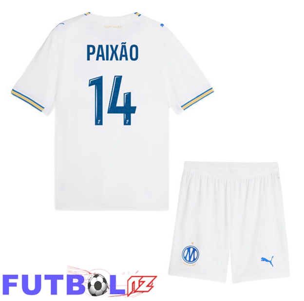 Camisetas De Futbol Marsella OM (Paixão 14) Ninos Primera Blanco 2026/2027