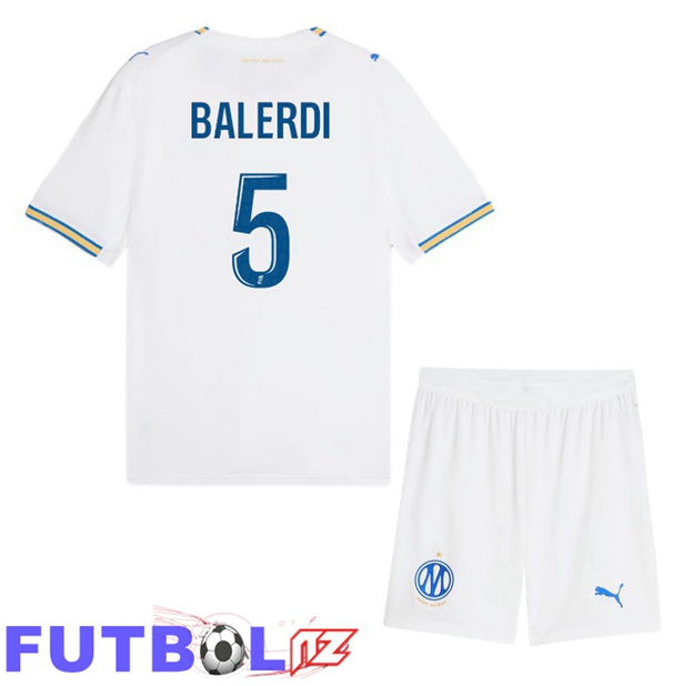 Camisetas De Futbol Marsella OM (Balerdi 5) Ninos Primera Blanco 2026/2027