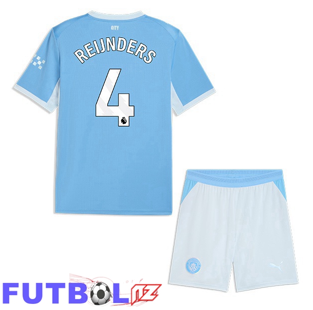 Camisetas De Futbol Manchester City (Tijjani Reijnders 4) Ninos Primera Azul 2026/2027