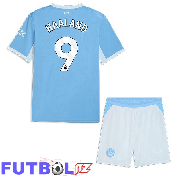 Camisetas De Futbol Manchester City (Erling Haaland 9) Ninos Primera Azul 2026/2027
