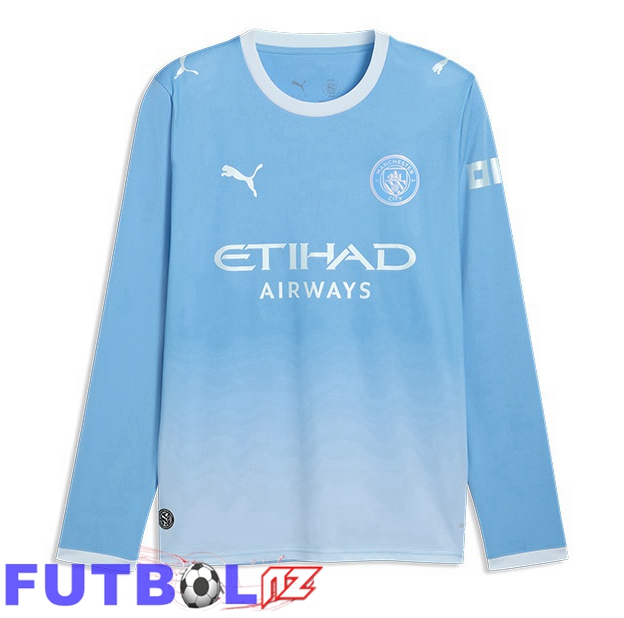 Camisetas De Futbol Manchester City Primera Manga Larga Azul 2026/2027