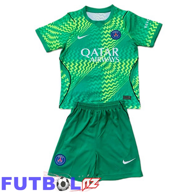 Camisetas De Futbol Paris PSG Ninos Portero Verde 2026/2027