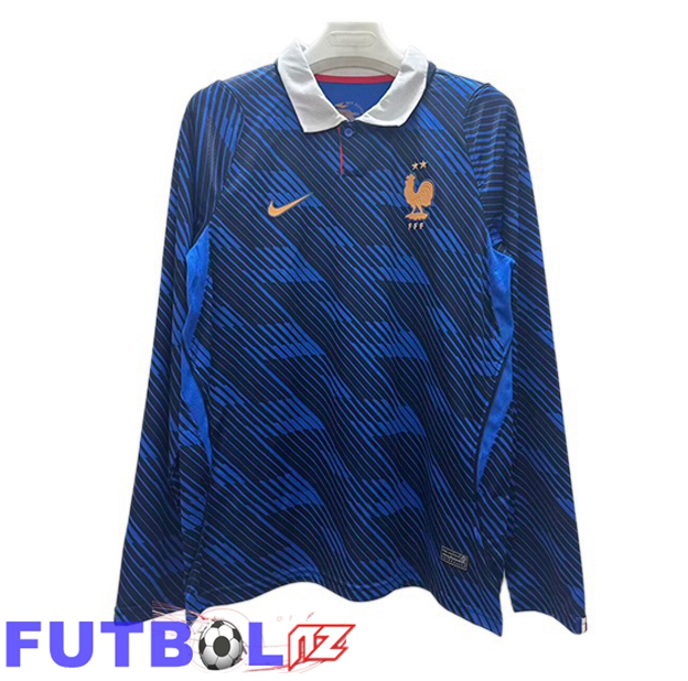 Camisetas De Futbol Francia Primera Manga Larga Azul Real Copa del Mundo 2026