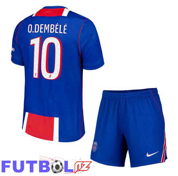 Camisetas De Futbol Paris PSG (O.Dembélé 10) Ninos Primera Azul Rojo 2026/2027