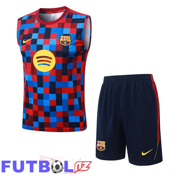 Chalecos De Futbol FC Barcelona + Cortos Rojo Azul 2026/2027