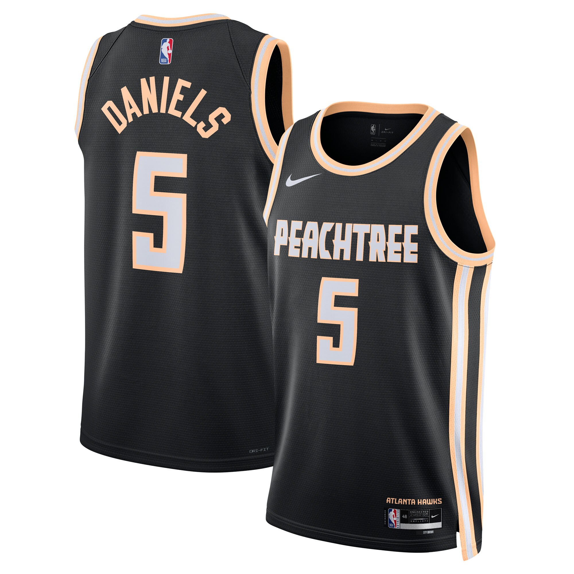 Camiseta Atlanta Hawks Nike 2025/26 City Edition Swingman - Nera - Dyson Daniels - Unisex