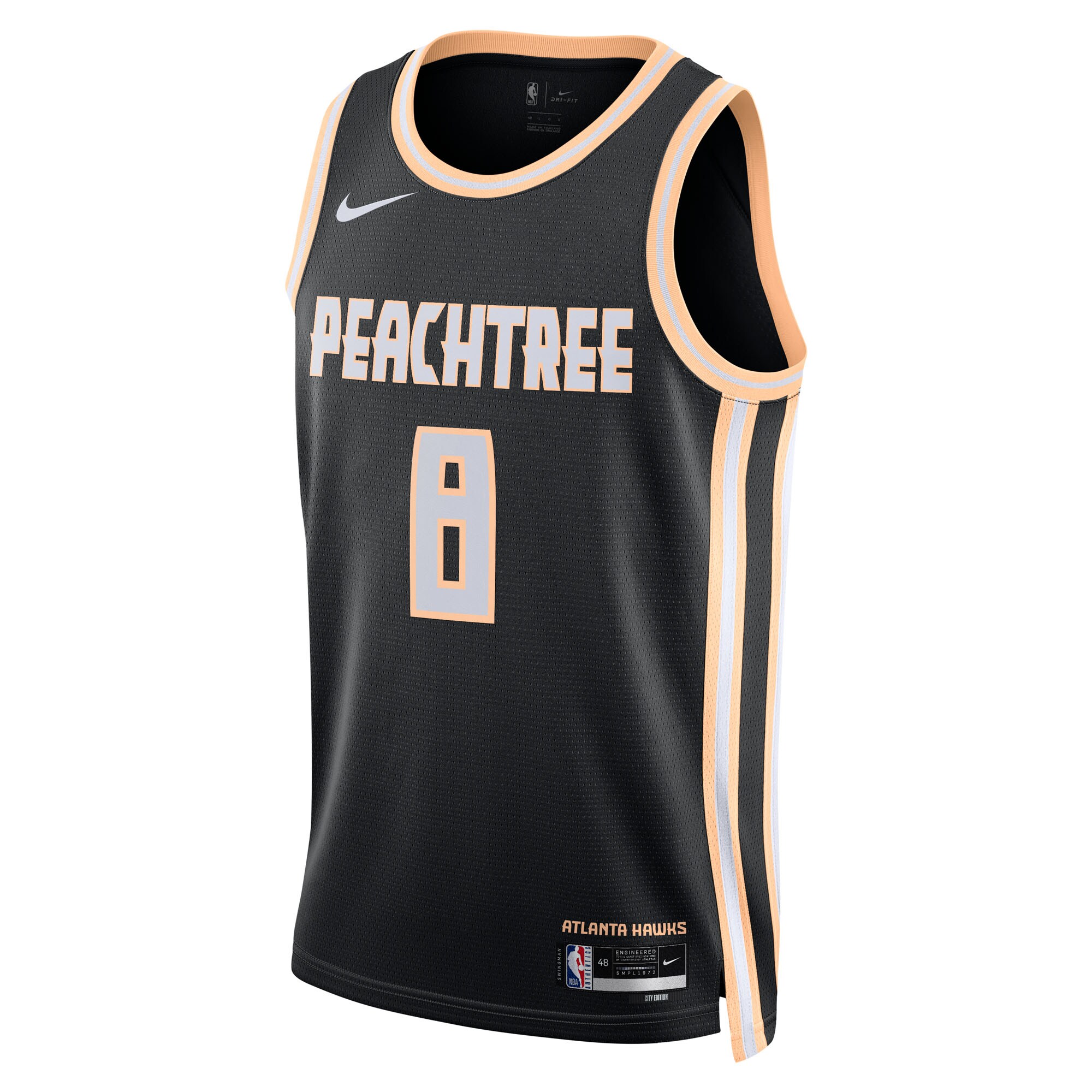 Camiseta Atlanta Hawks Nike 2025/26 City Edition Swingman - Negro - Kristaps Porzingis - Unisex