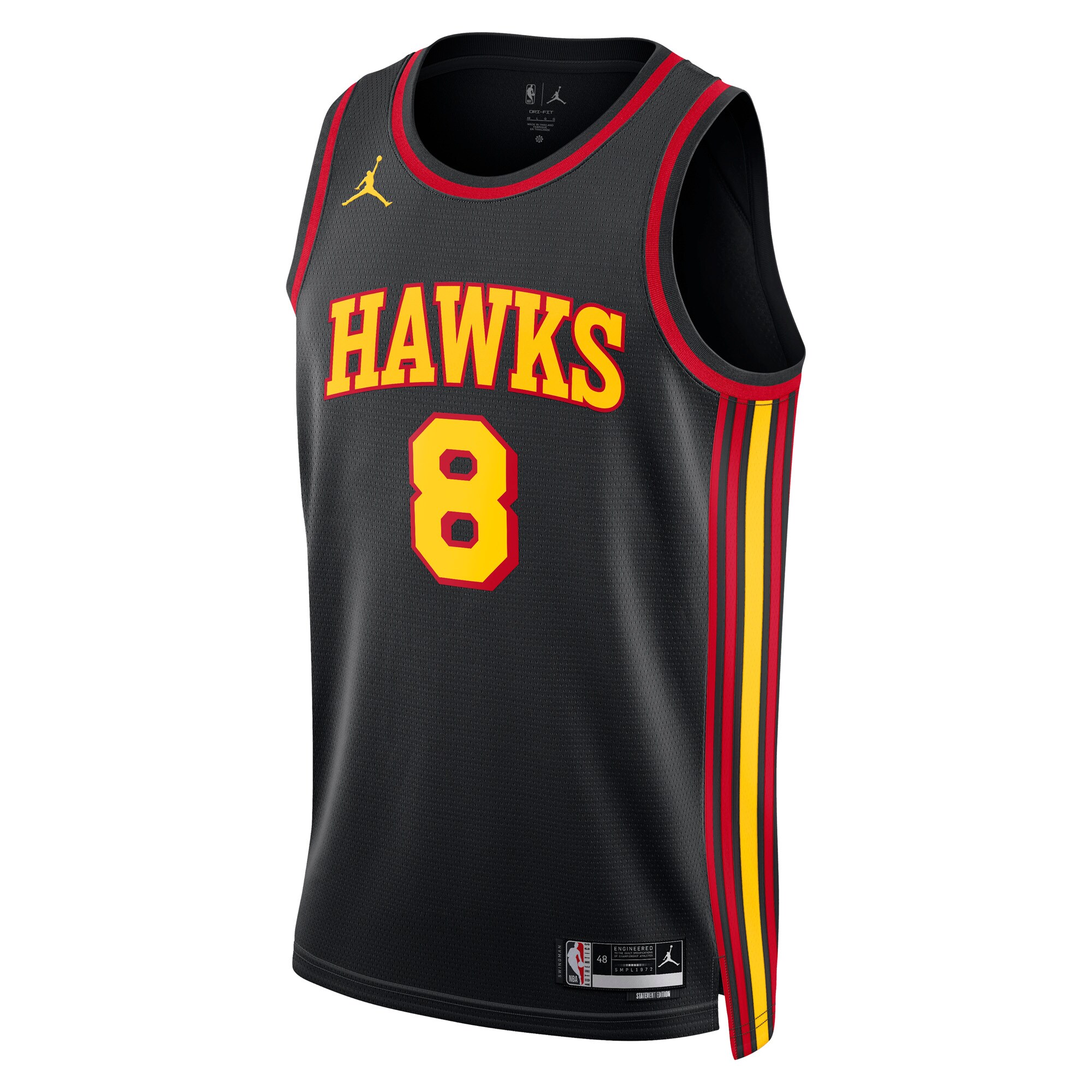 Camiseta Atlanta Hawks Jordan Brand Statement Edition Swingman - Nera - Kristaps Porzingis - Unisex