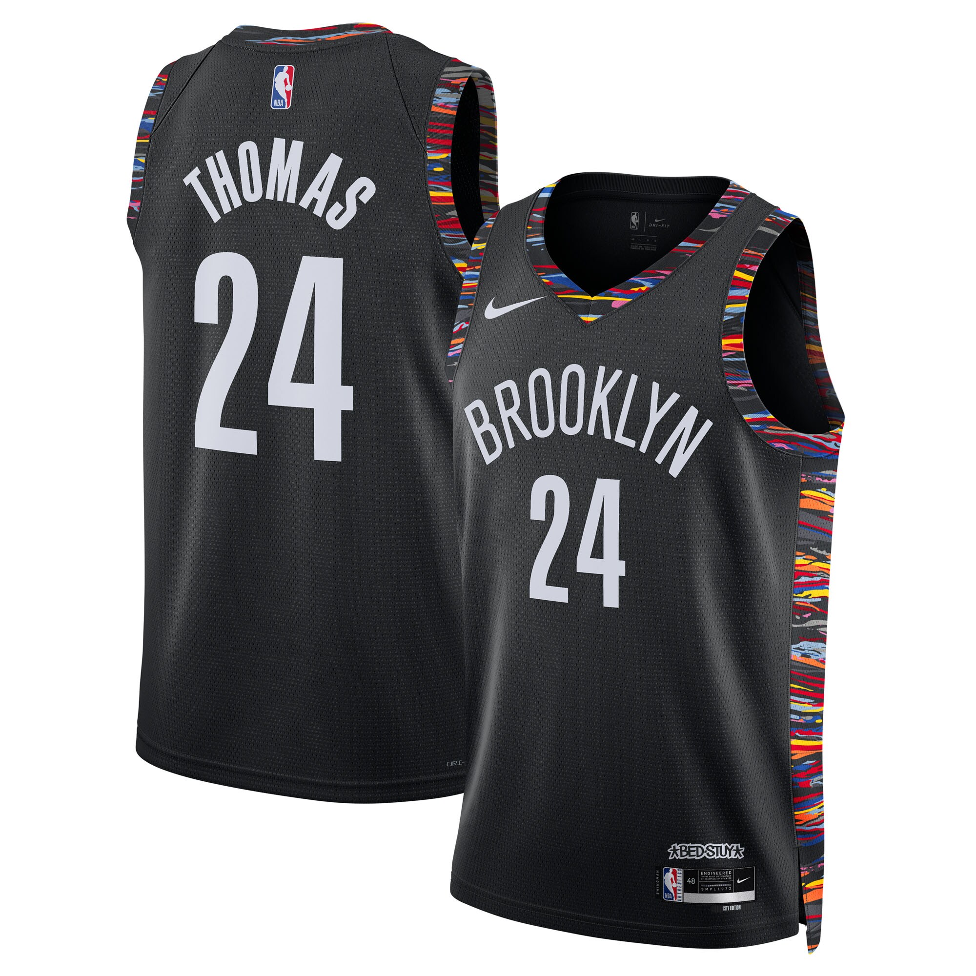 Camiseta Brooklyn Nets Nike 2025/26 City Edition Swingman - Nera - Cam Thomas - Unisex
