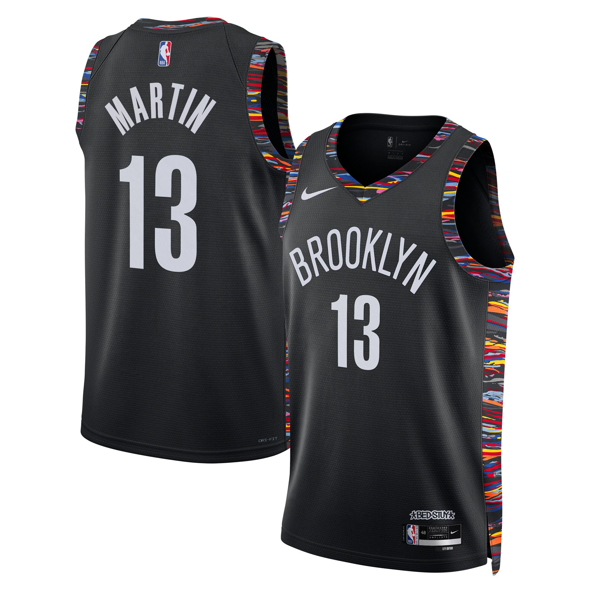 Camiseta Brooklyn Nets Nike City Edition Swingman 2025/26 - Nera - Tyrese Martin - Unisex