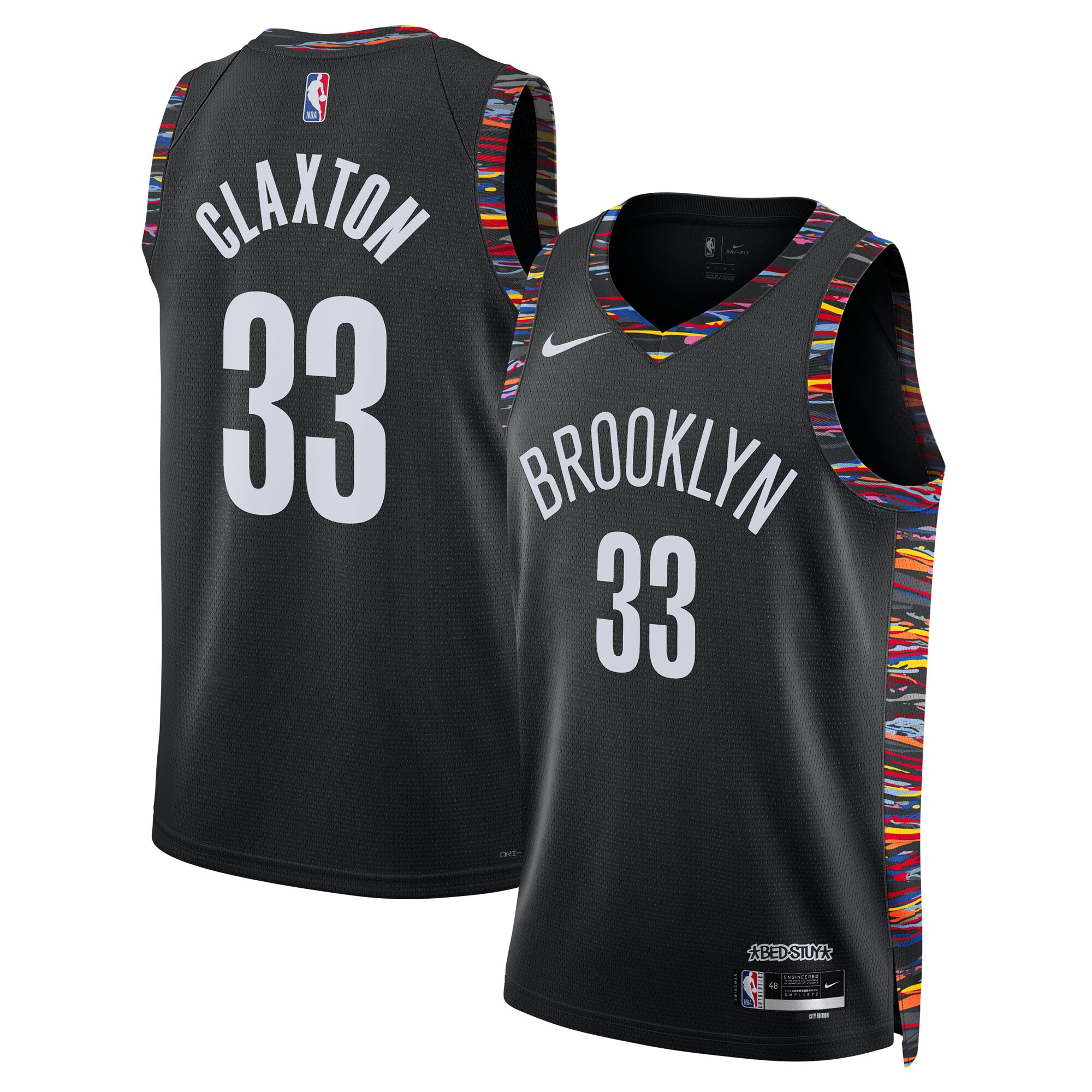 Camiseta Brooklyn Nets Nike City Edition Swingman 2025/26 - Nera - Nic Claxton - Unisex