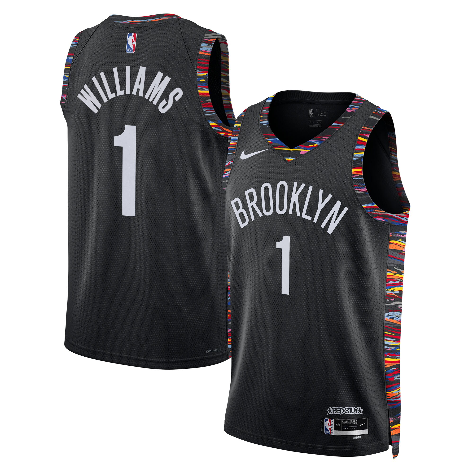 Camiseta Brooklyn Nets Nike City Edition Swingman 2025/26 - Nera - Ziaire Williams - Unisex