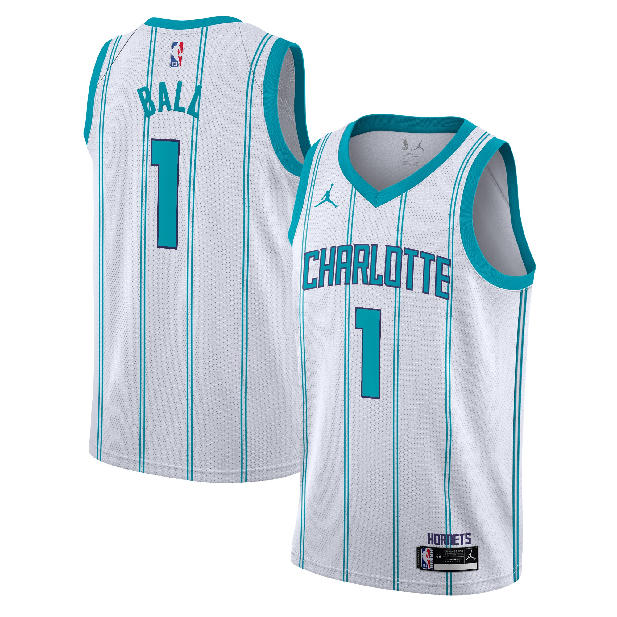 Camiseta Charlotte Hornets Jordan Brand Association Edition Swingman - Bianca - LaMelo Ball - Gioventù