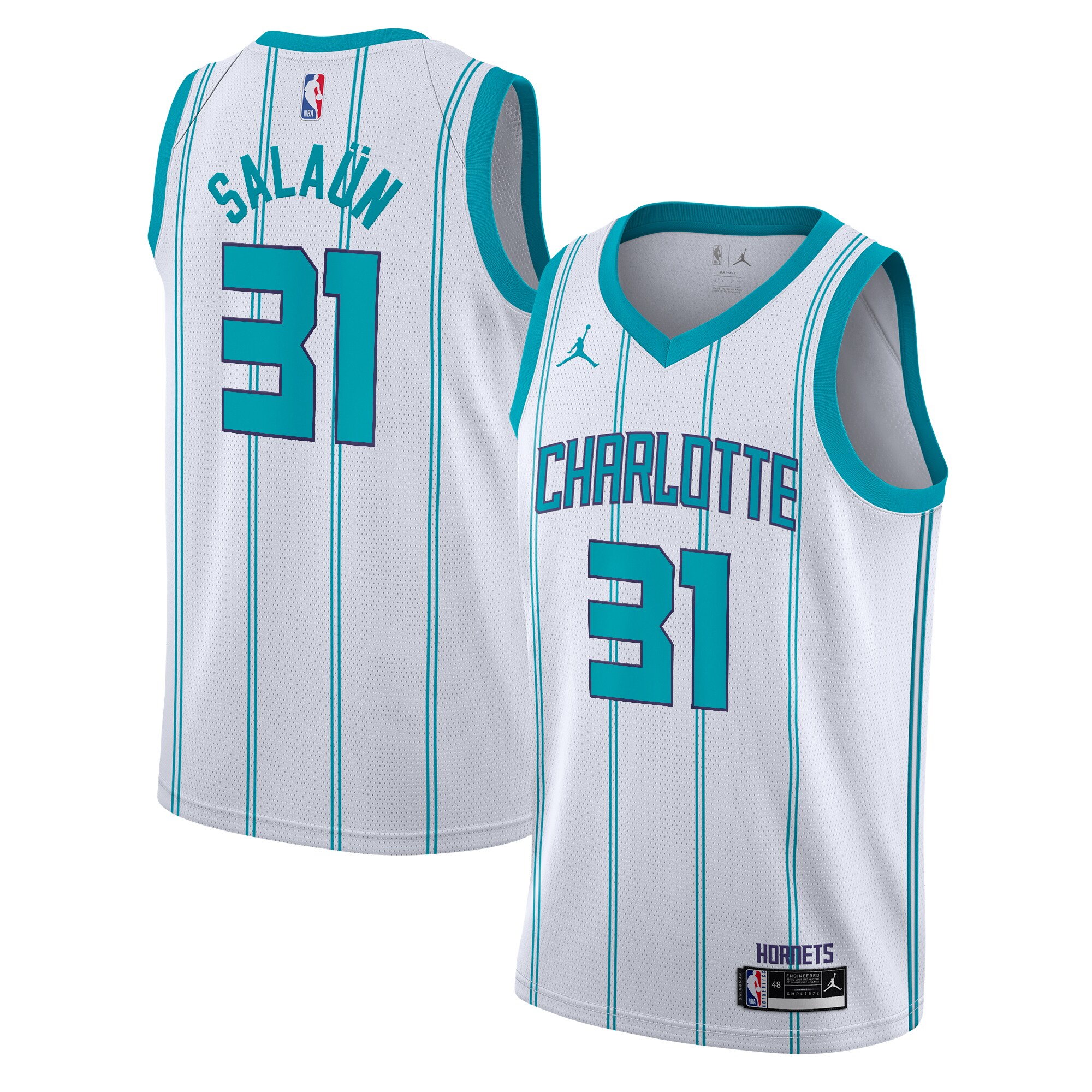 Camiseta Charlotte Hornets Jordan Brand Association Edition Swingman - Blanco - Tidjane Salaün - Gioventù