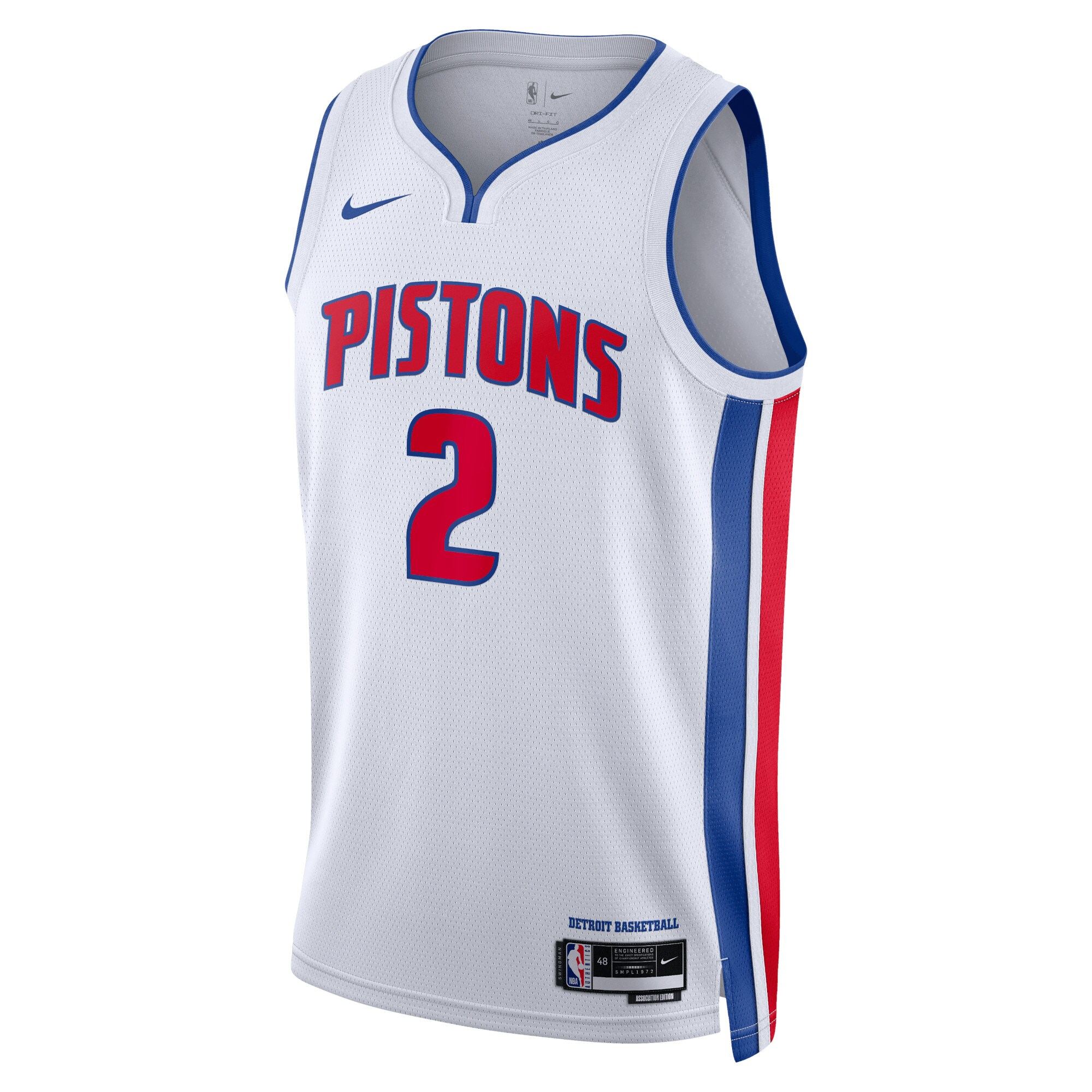 Camiseta Detroit Pistons Nike Association Edition Swingman - Bianca - Cade Cunningham - Unisex