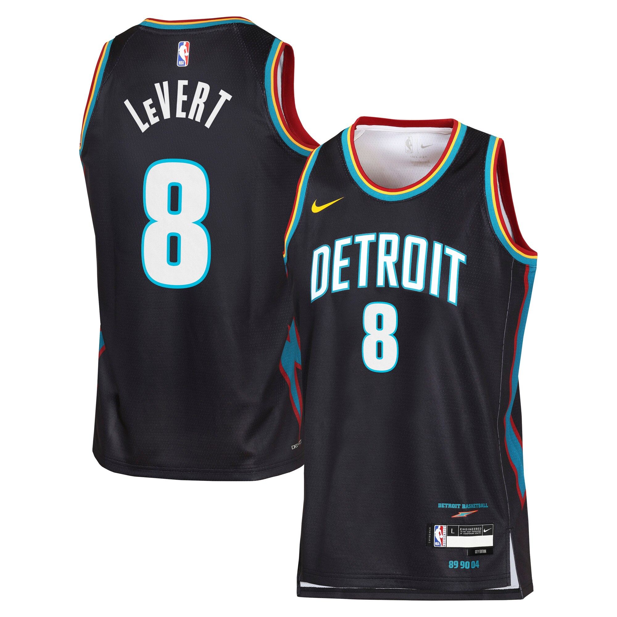 Camiseta Detroit Pistons Nike 2025/26 City Edition Swingman - Nera - Caris LeVerde - Gioventù