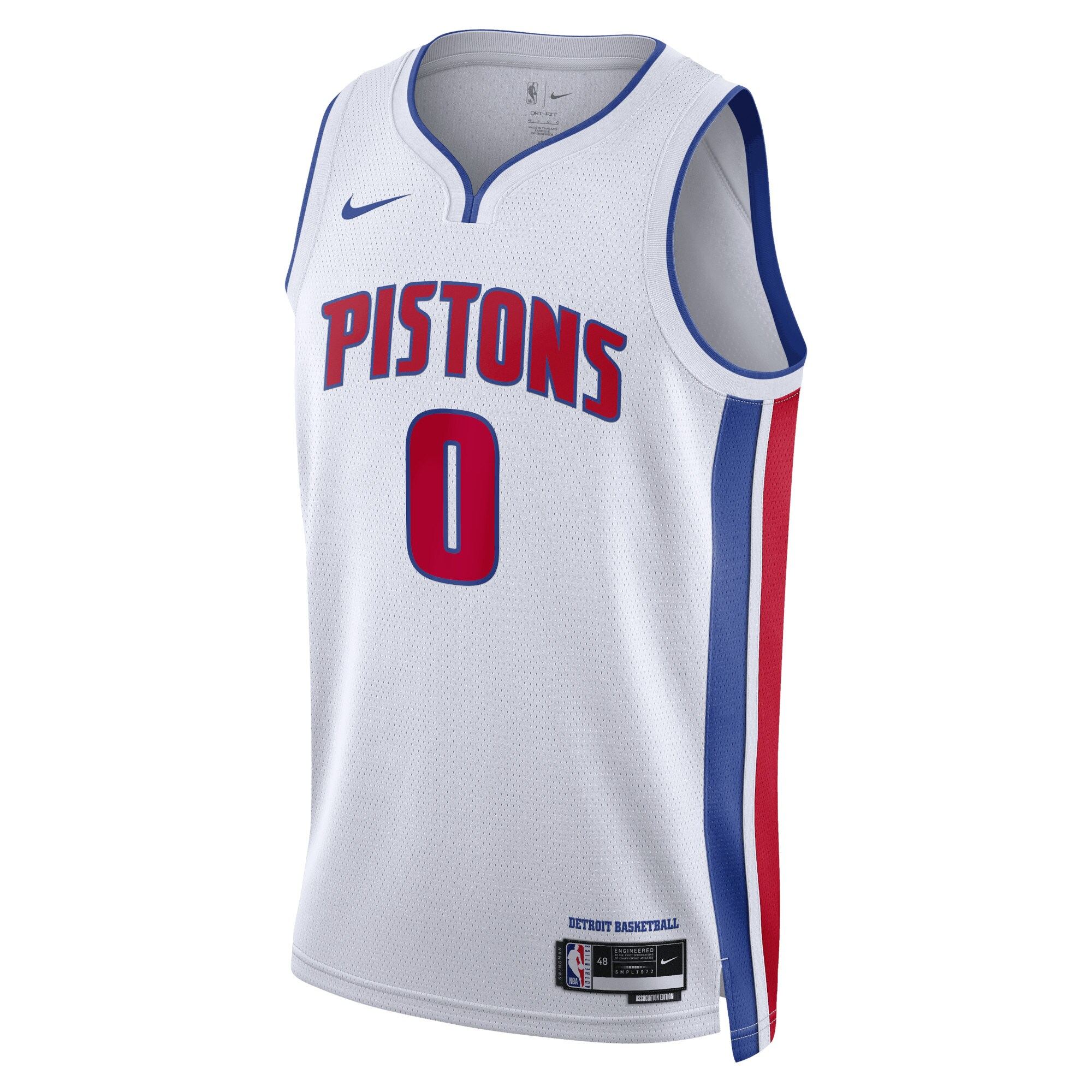 Camiseta Detroit Pistons Nike Association Edition Swingman - Bianca - Jalen Duren - Unisex