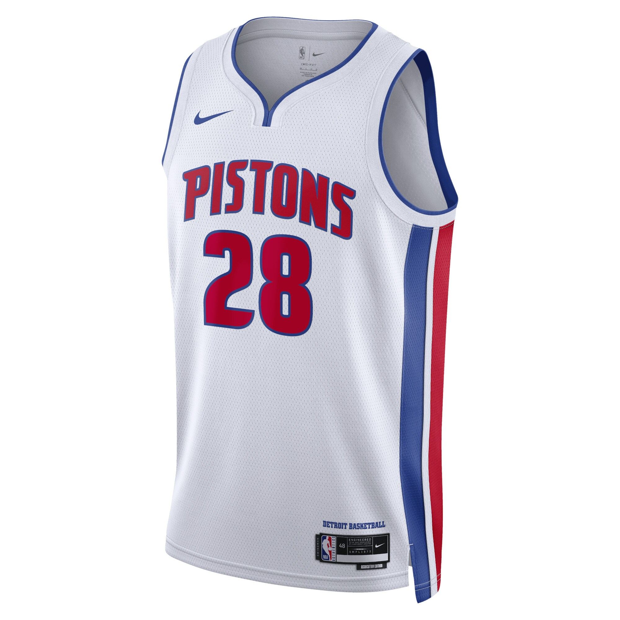 Camiseta Detroit Pistons Nike Association Edition Swingman - Bianca - Isaiah Stewart - Unisex