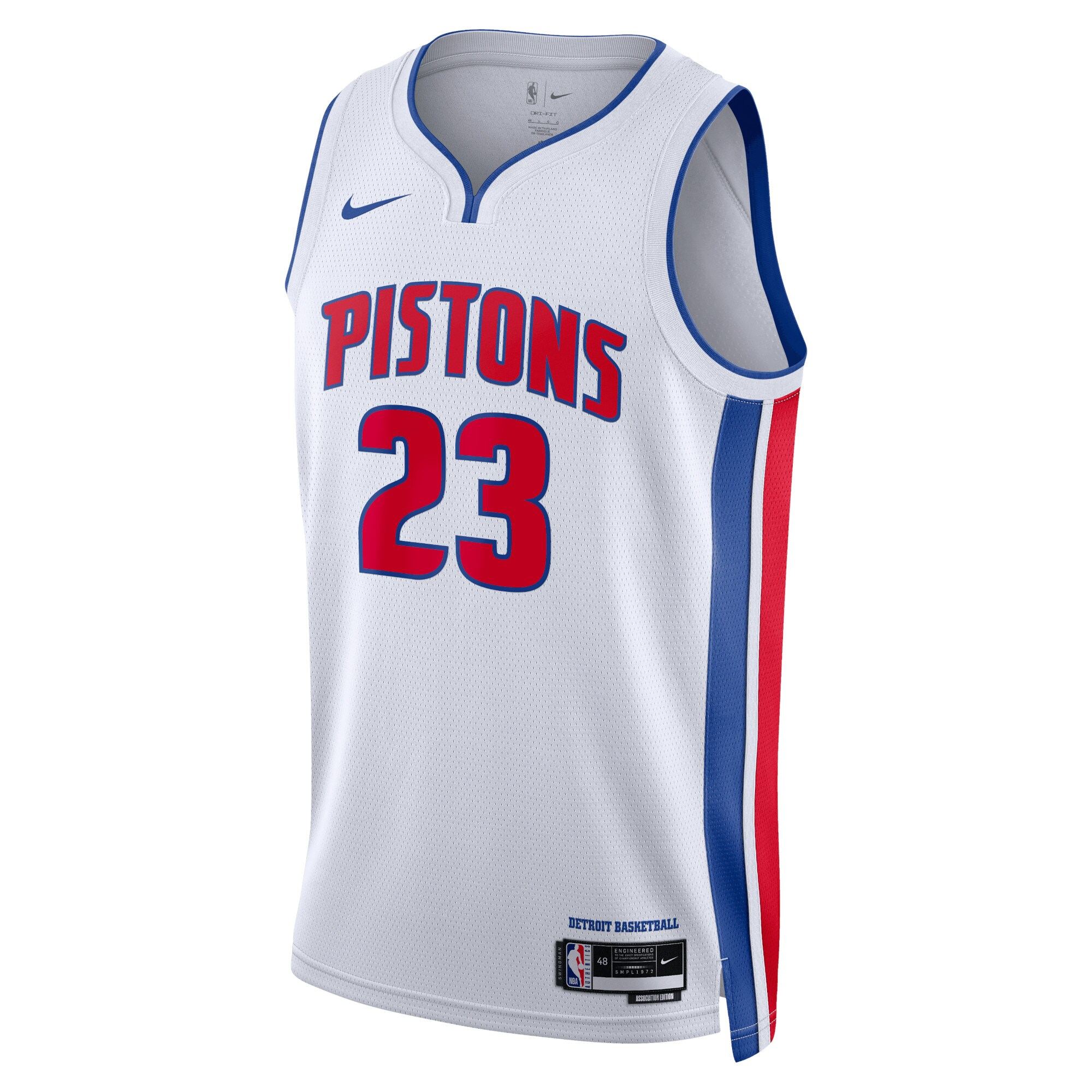 Camiseta Detroit Pistons Nike Association Edition Swingman - Bianca - Jaden Ivey - Unisex