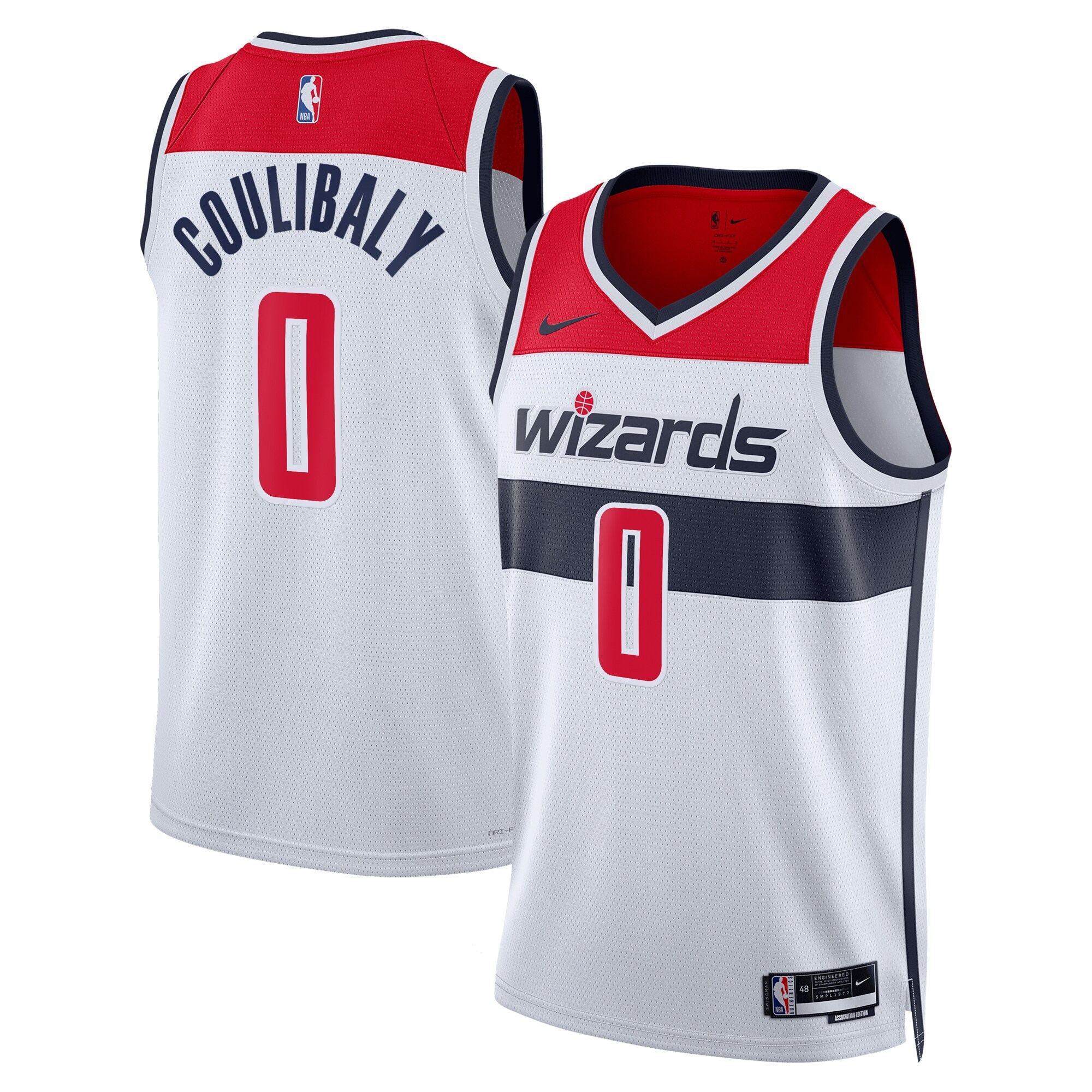 Camiseta Washington Wizards Nike Association Edition Swingman - Bianca - Bilal Coulibaly - Unisex