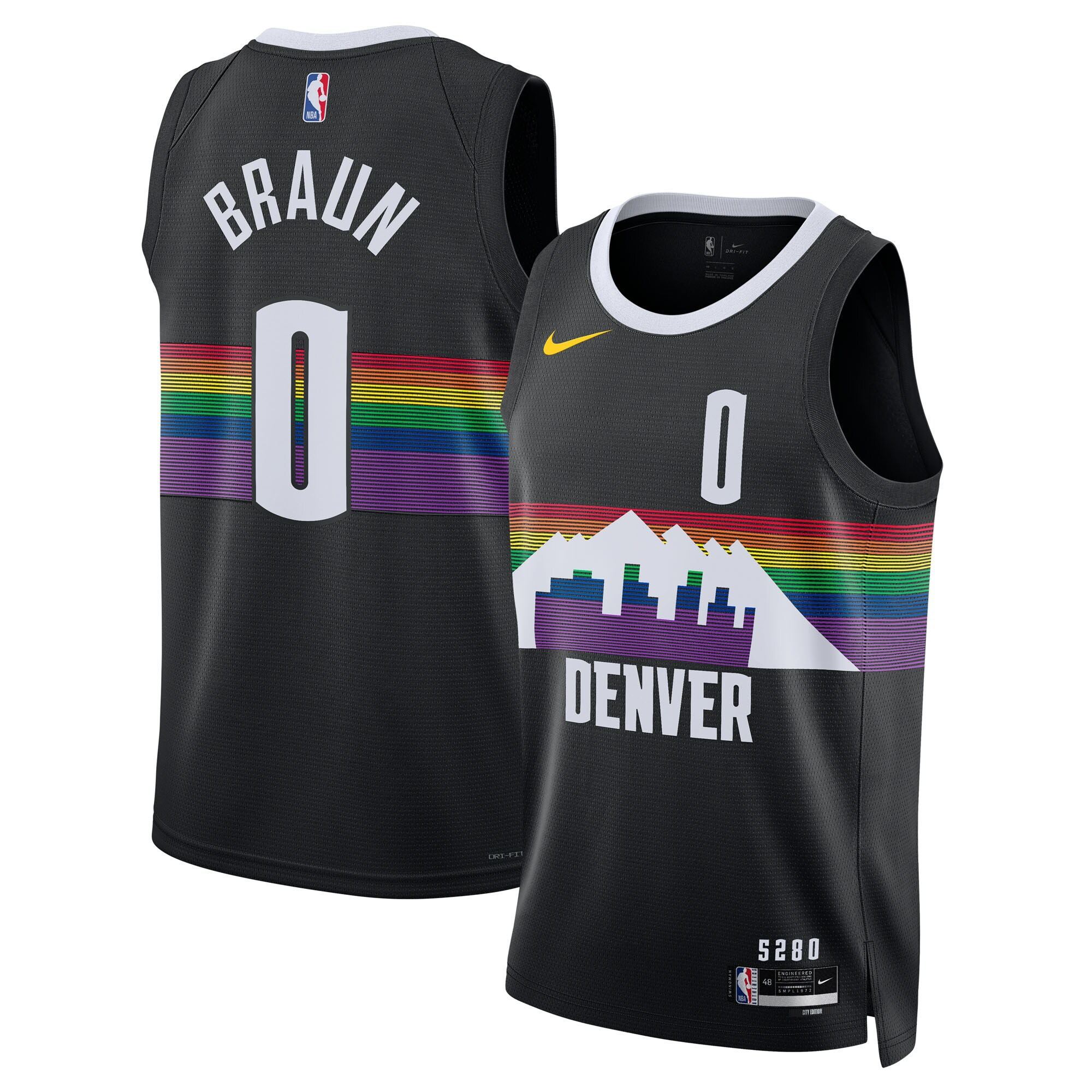 Camiseta Denver Nuggets Nike 2025/26 City Edition Swingman - Nera - Christian Braun - Unisex