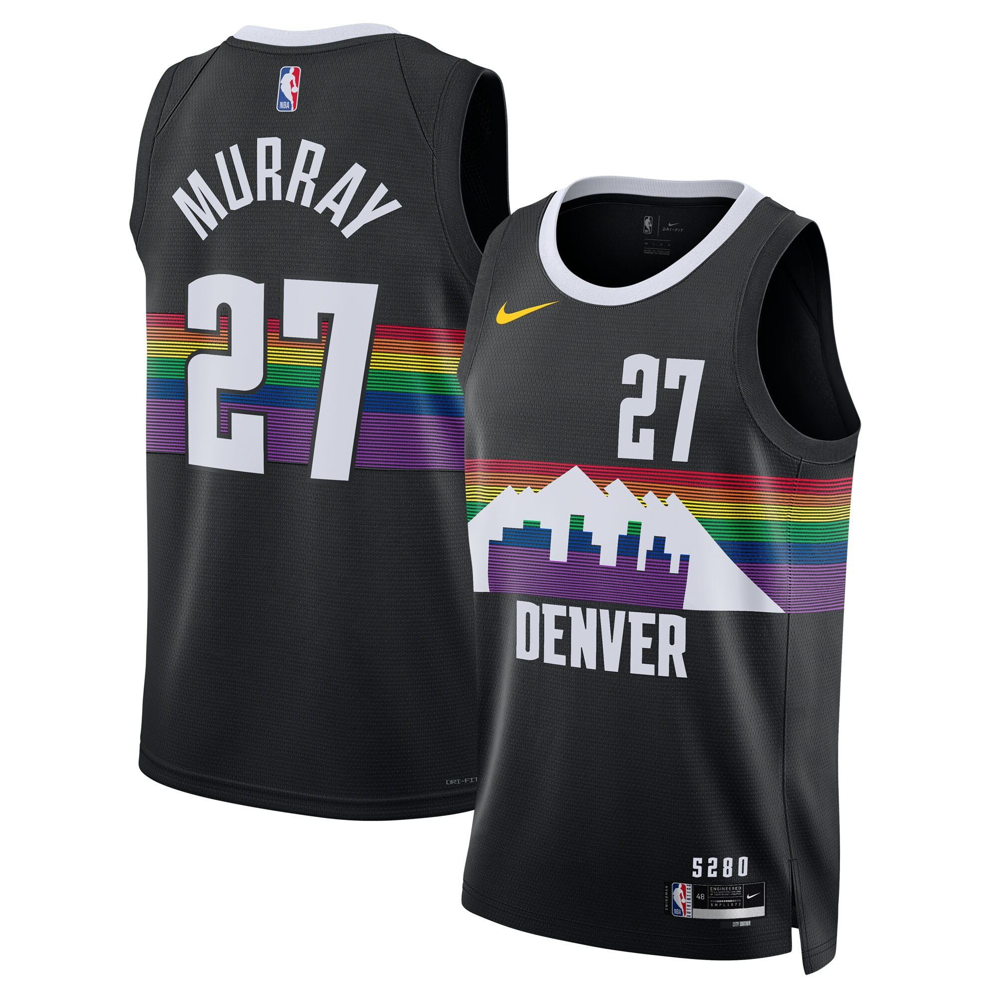 Camiseta Denver Nuggets Nike 2025/26 City Edition Swingman - Nera - Jamal Murray - Unisex