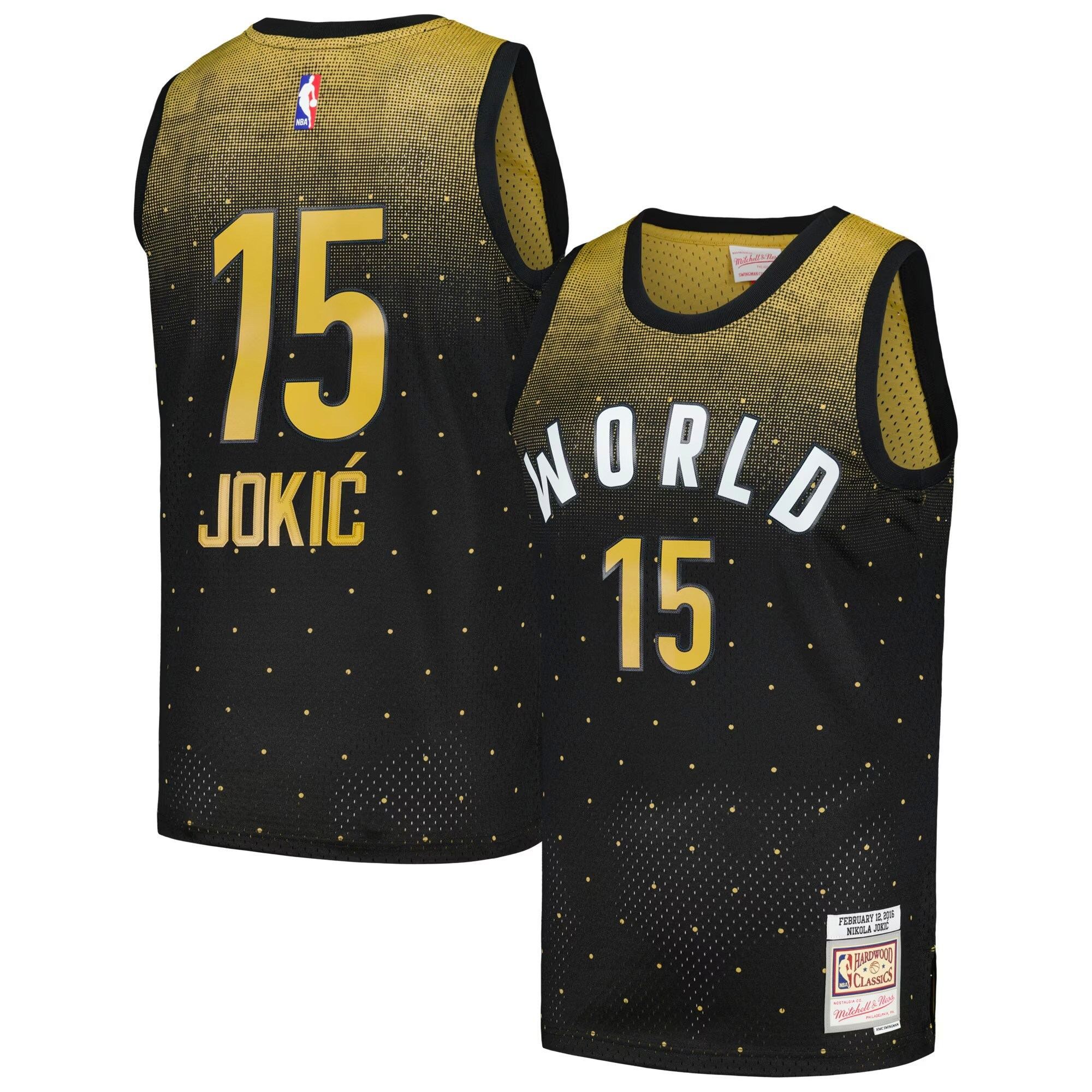 Camiseta da uomo Mitchell & Ness Nikola Jokic nera 2016 NBA Rising Stars Challenge Hardwood Classics Swingman