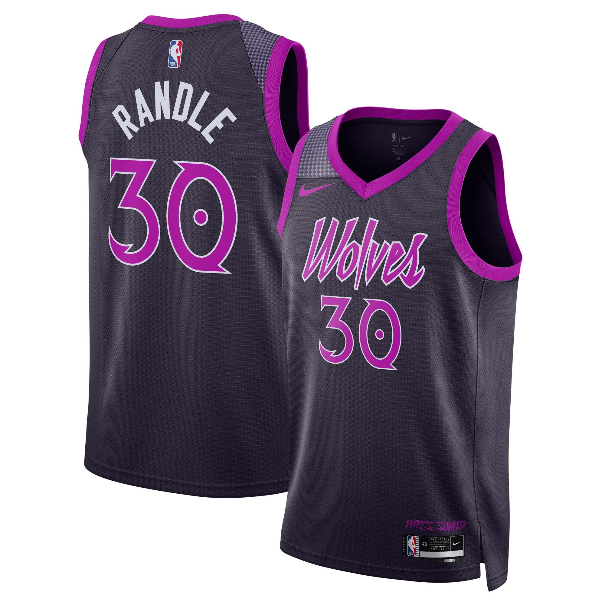Camiseta Minnesota Timberwolves Nike City Edition Swingman 2025/26 - Nera - Julius Randle - Unisex