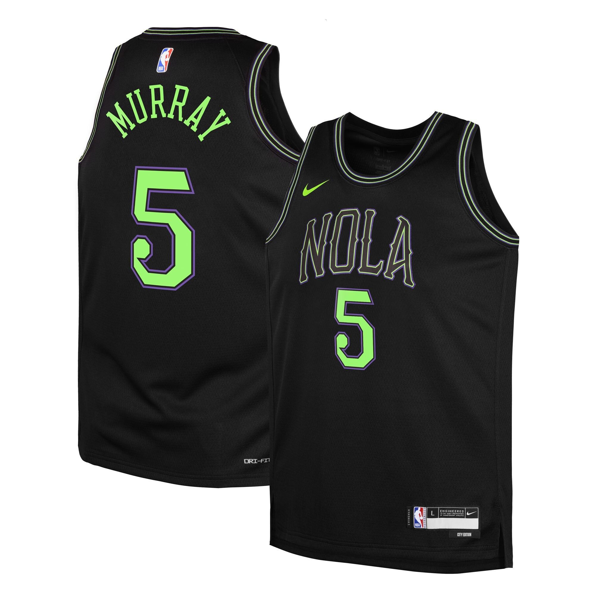 Camiseta New Orleans Pelicans Nike 2025/26 City Edition Swingman - Nera - Dejounte Murray - Gioventù