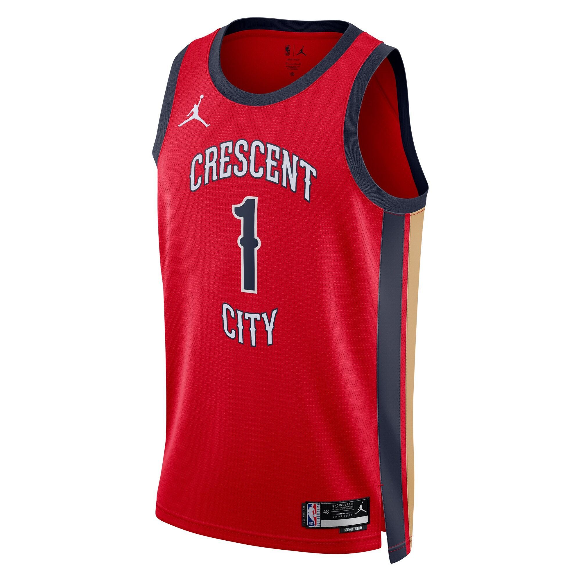 Camiseta New Orleans Pelicans Jordan Brand Statement Edition Swingman - Rojo - Zion Williamson - Unisex