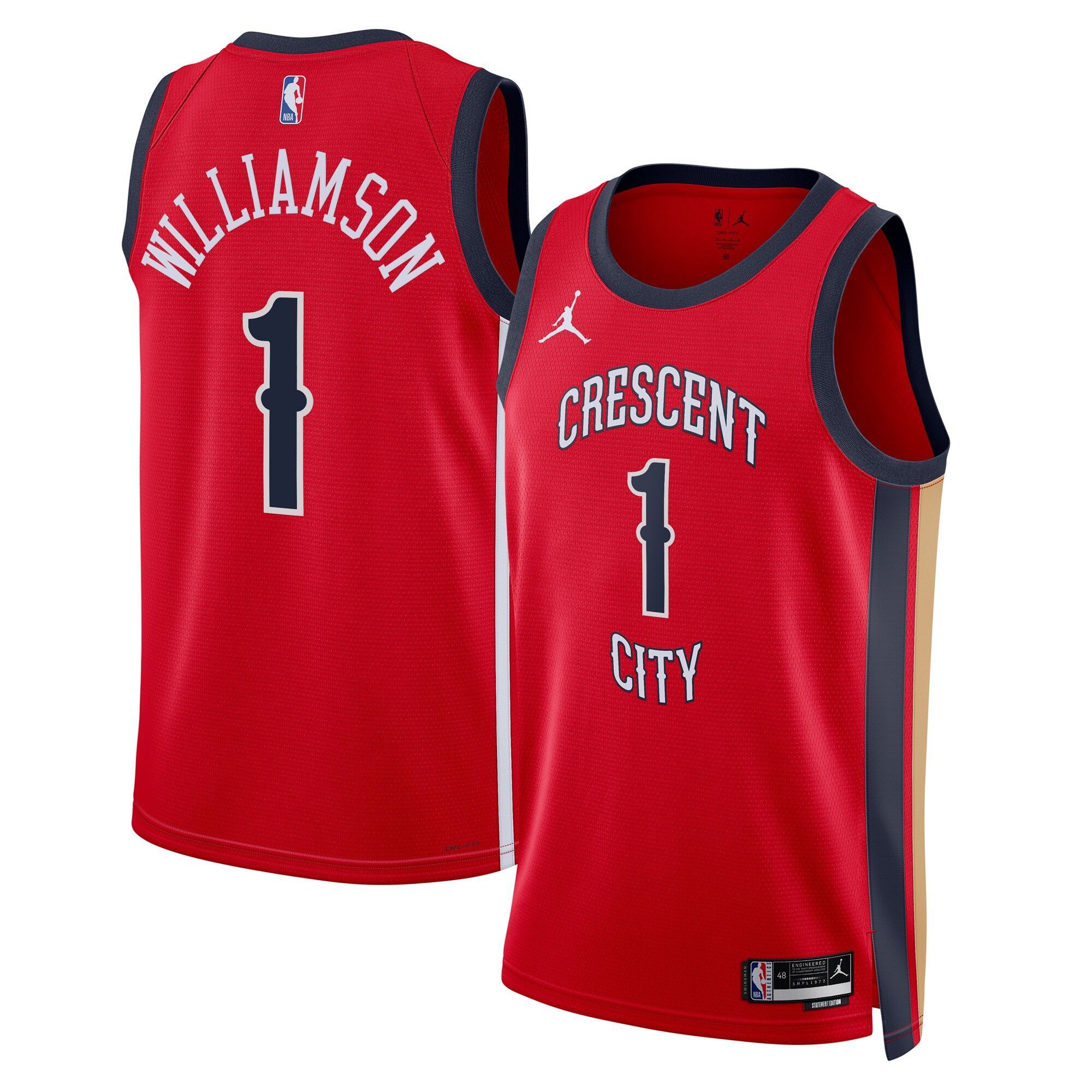 Camiseta New Orleans Pelicans Jordan Brand Statement Edition Swingman - Rojo - Zion Williamson - Unisex