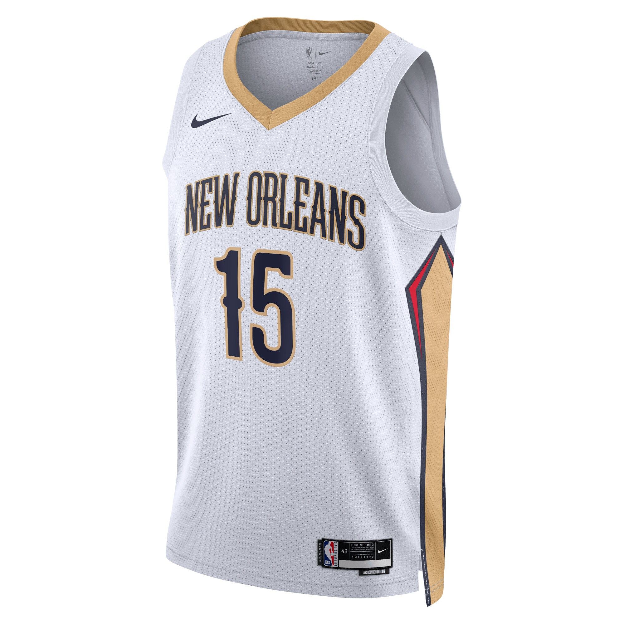 Camiseta New Orleans Pelicans Nike Association Edition Swingman - Bianca - Jose Alvarado - Unisex