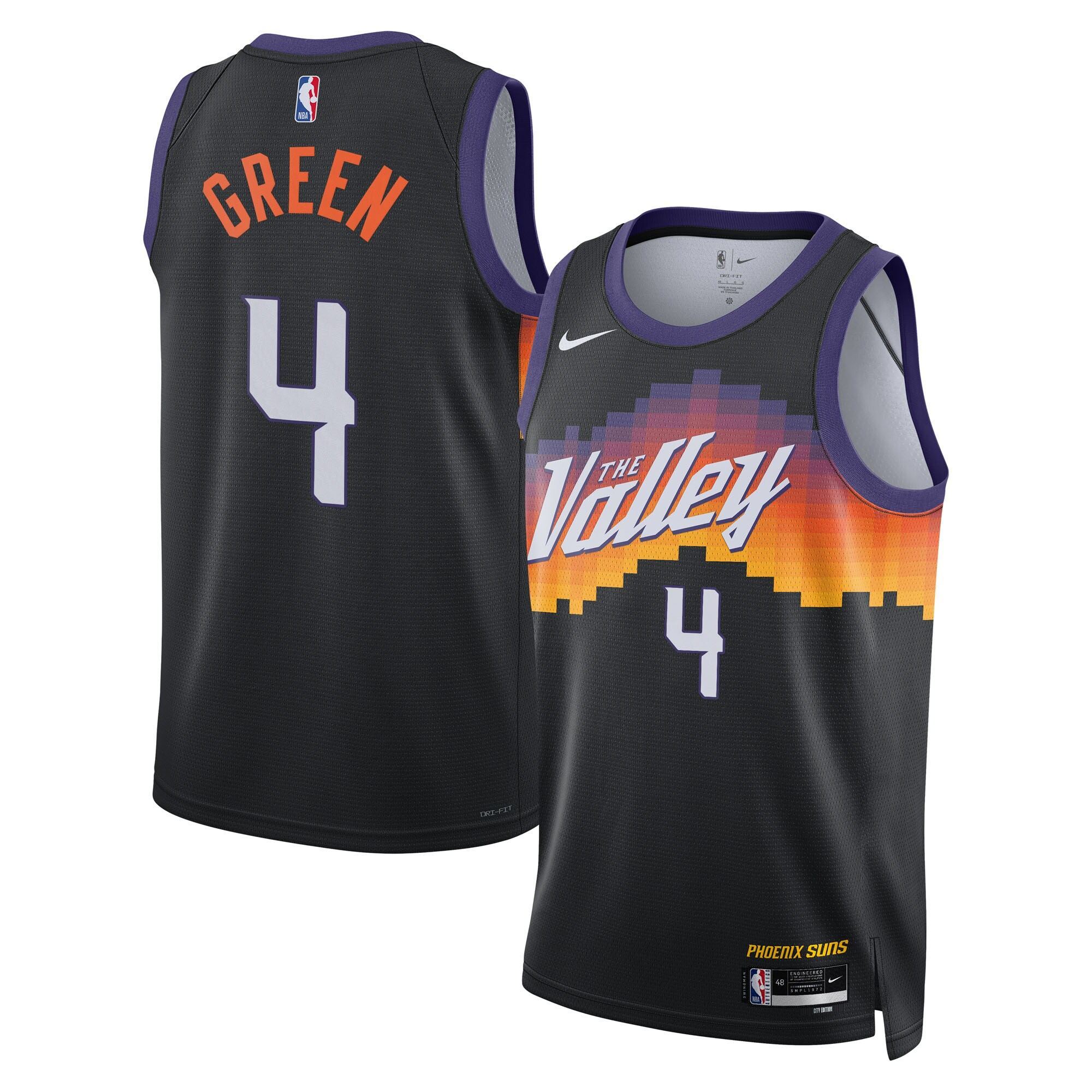 Camiseta Phoenix Suns Nike City Edition Swingman 2025/26 - Nera - Verde Jalen - Unisex