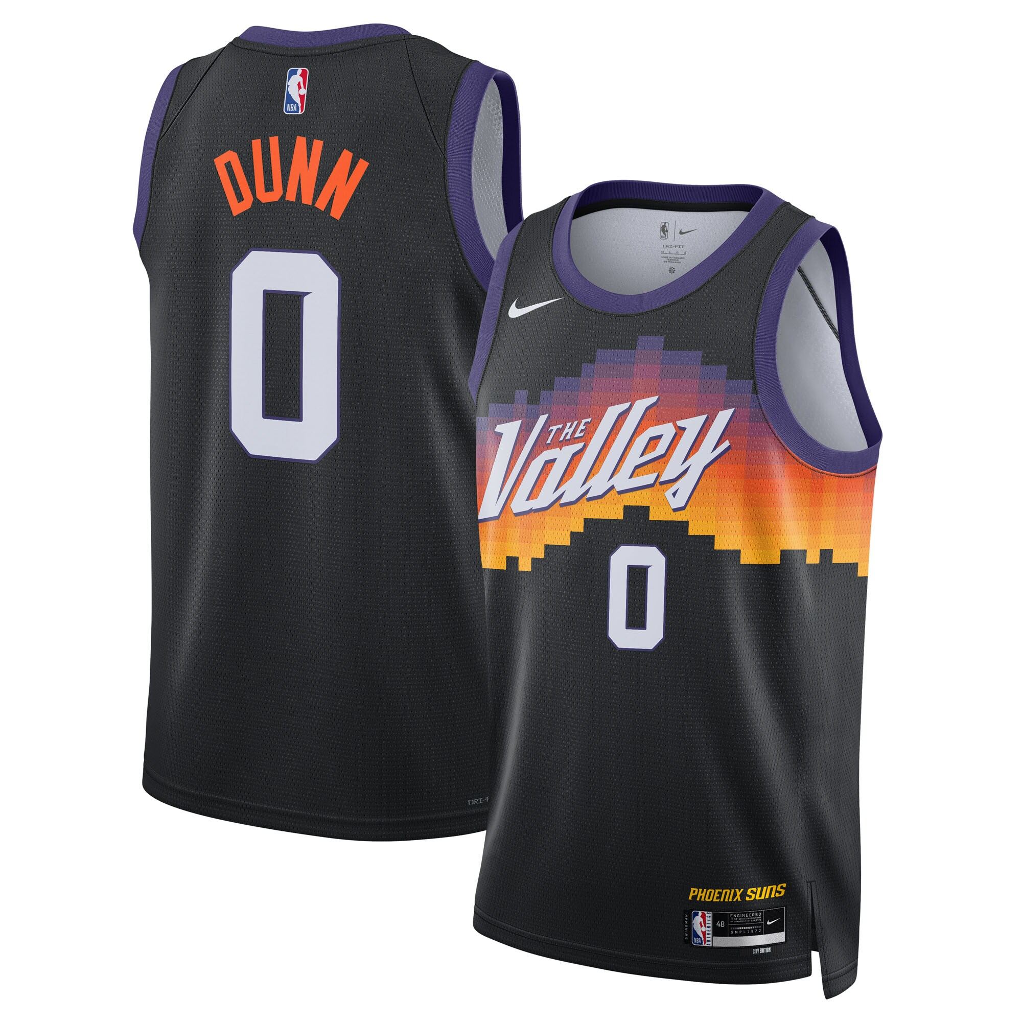 Camiseta Phoenix Suns Nike City Edition Swingman 2025/26 - Nera - Ryan Dunn - Unisex