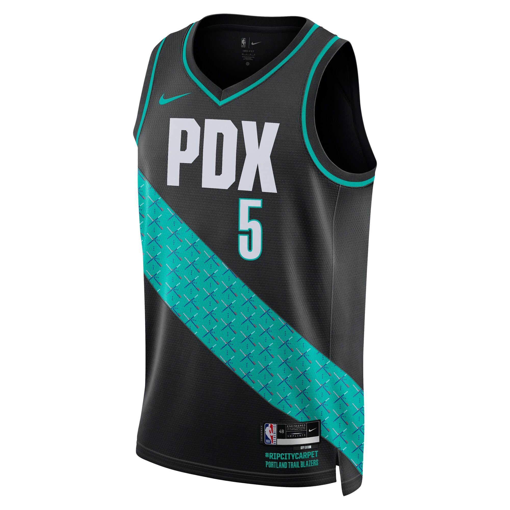 Camiseta Portland Trail Blazers Nike City Edition Swingman 2025/26 - Nera - Jrue Holiday - Unisex