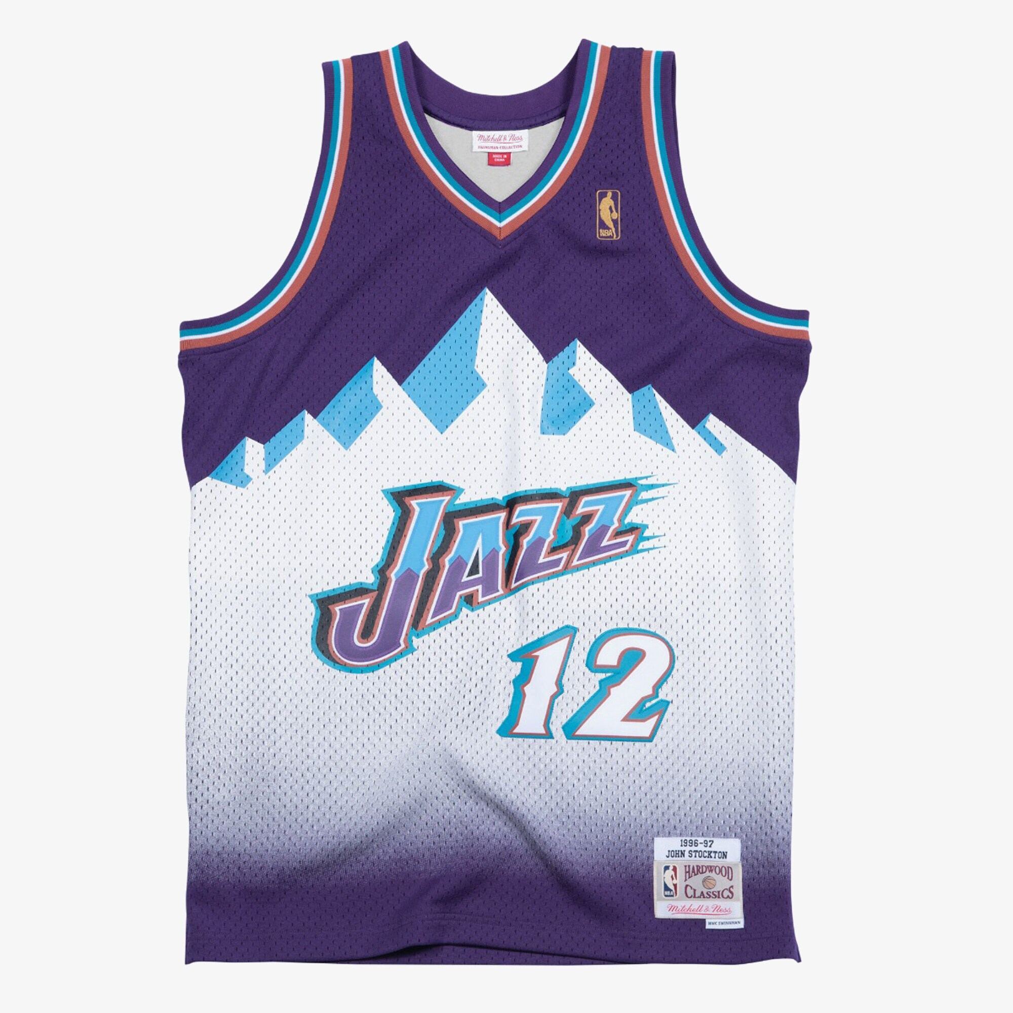 Camiseta Swingman Mitchell & Ness degli Utah Jazz, John Stockton, 1996-97