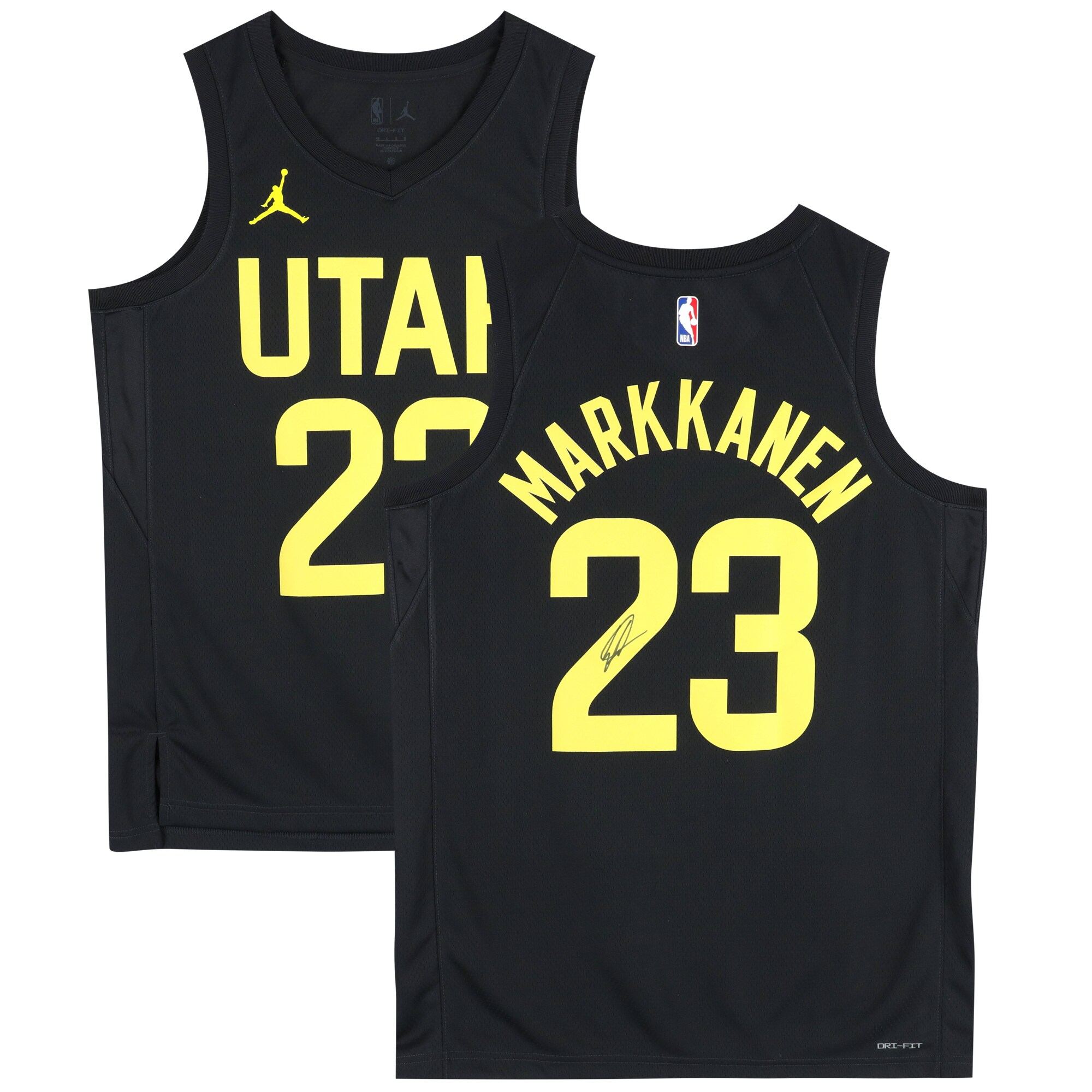 Camiseta Lauri Markkanen Camiseta Utah Jazz Autografata Nike Black Statement Swingman