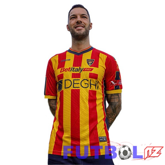 Camisetas De Futbol Lecce Primera Rojo Amarillo 2024/2025 Camisetas De Futbol Lecce Primera Rojo Amarillo 2024/2025