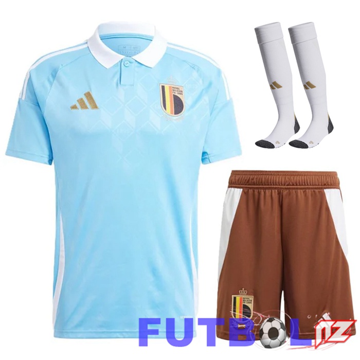 Camisetas De Futbol Bélgica Segunda (Cortoss + Calcetines) UEFA Euro 2024