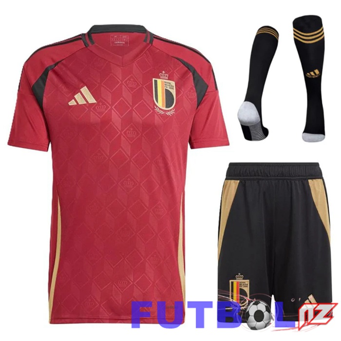 Camisetas De Futbol Bélgica Primera (Cortoss + Calcetines) UEFA Euro 2024