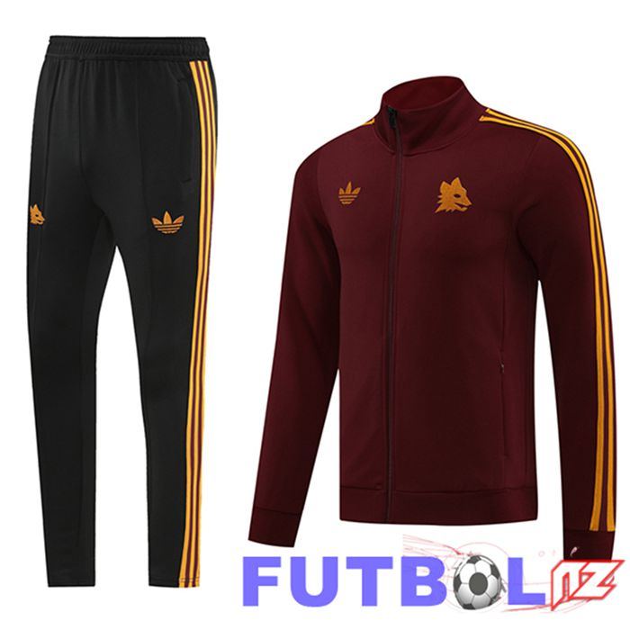 Chandal Equipos De Futbol - Chaqueta AS Roma Rojo/Amarillo/Negro 2024/2025