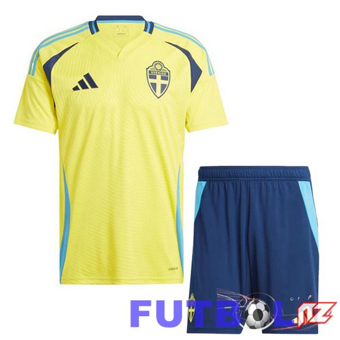 Camiseta Nacional Suecia Ninos Primera Amarillo 2024/2025