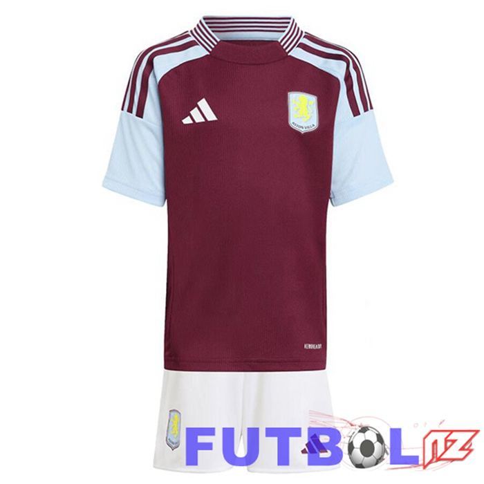 Camisetas De Futbol Aston Villa Ninos Primera Rojo 2024/2025